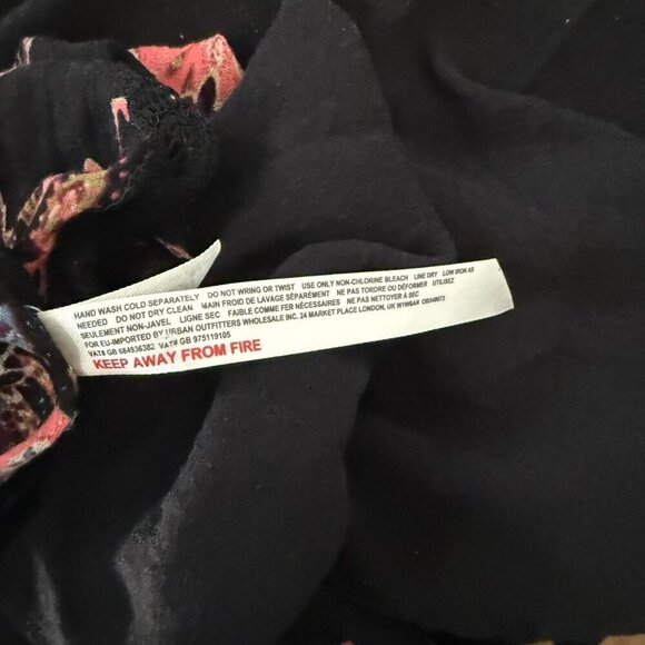 Free People Women's Dress Lace Detail Marsha Printed Slip Black Combo Size XS - Picture 10 of 10